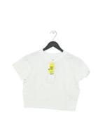 Reebok Women's Top L White Cotton with Elastane Cropped New with tags
