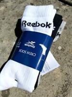 3 PAIRS - UK 6.5-8 40-42 REEBOK WHITE GREY BLACK CREW SPORTS SOCKS Tags Reeb2 - UK 6.5-8 , 40-42 Regular