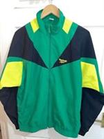 Reebok Mens XS Green/Black Long Sleeved Zip Fasten Track Top/Jacket (New) - XS Regular
