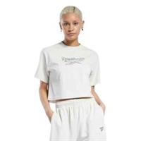 REEBOK Womens Grey Classics Logo Shot Sleeve Tee T-Shirt Size Large - L Regular