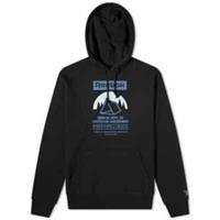 REEBOK Classics Mens Black Graphic Camping Hoodie Size Large - L Regular