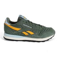 Reebok Classic Leather Boys Shoes Trainers UK Size 5  Green Gold