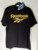 L 42-44" REEBOK CLASSIC Heavier BLACK Cotton LOGO T Shirt Large box1 - L Regular