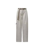 REEBOK Women's Beige Belted Wide Leg Tracksuit Bottoms Trousers Size Large 16/18 - 16 Regular