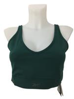 Reebok Women's Sports Bra Size L Green Stretch Wicking V-Neck Dreamblend New - L Regular