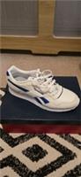 Reebok Royal Glide Trainers White Blue UK 9 EU 43 Retro Style Sneakers BNIB