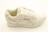 Reebok Women's Glide Running Trainers Chalk/Pink Coated Leather Lace Up New