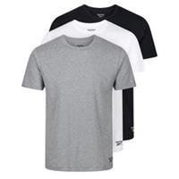 REEBOK Mens Black White Grey 3 Pack Santo Short Sleeve Tee T-Shirts Size Medium - M Regular
