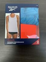 Reebok 2 Pack Womens Aqua/Orange Performance Sports Vests Size Large BRAND NEW