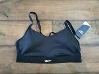 Reebok Lux Strappy Medium-Impact Sports Bra Black Women's Size Large BRAND NEW