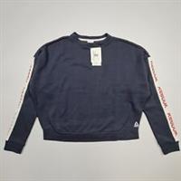 Reebok Womens Sweatshirt Blue Large Long Sleeves Logo Top Relaxed Jumper - L Regular