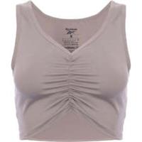 Reebok Women's Grey Training Studio Ruched Cropped Tank Top (X-Small) RRP£28 - XS Regular