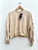 Reebok Studio Knit Fashion Cover Up Sweatshirt Beige Oversized Womens L 16-18 - L Regular