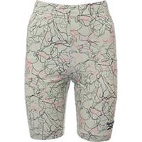 Reebok Women's Green All Over Line Print Legging Shorts RRP£28 Size:X-Small