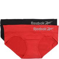 Reebok Womens 2 Pack Seamless Brief in Black & Red RRP£8 Size:X-Small