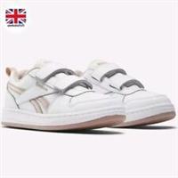 Reebok Girls Trainers White/?Rose Gold Size 11.5 Royal Prime 2.0 2V Classic NEW