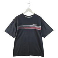 Vintage 90s Reebok RBK Mens Black Striped Short Sleeve Tshirt Tee Size XL - XL Regular
