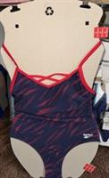 Reebok Lovely New Navy Blue/Red Swim Suit ( Size M UK 12 EU 40 - M Regular