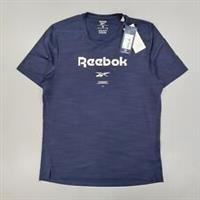 Reebok Mens T Shirt Navy Blue Medium Short Sleeves ActiveHill Running Tee - M Regular