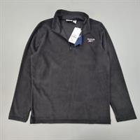 Reebok Mens Sweatshirt Black Large Quarter Zip Fleece Sweater Pullover - L Regular