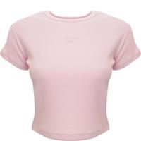Reebok Ribbed Crop T-Shirt In Pastel Pink RRP £23 SIZE-XL