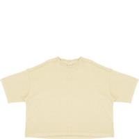 Reebok Women's Beige Central Logo Cropped T-Shirt RRP£25 Size:Large