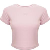Reebok Ribbed Crop T-Shirt In Pastel Pink RRP £23 SIZE-L