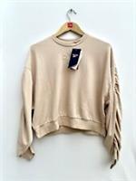 Reebok Studio Knit Fashion Cover Up Sweatshirt Beige Oversized Womens L 16-18 - L Regular