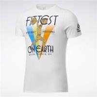 REEBOK CrossFit Men's Fittest On Earth T-Shirt White Size UK Large NEW - L Regular
