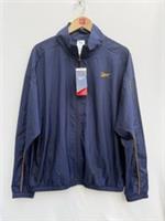 Reebok Classic Workout Vector Shell Track Top Navy Yellow 100% Polyester Mens L - L Regular