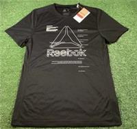 Reebok Speedwick T-Shirt - Black Graphic - Size S - New Tagged