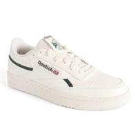Reebok Club C 85 Vegan Mens Boys Shoes Trainers UK Size 5 - 6.5 White Green