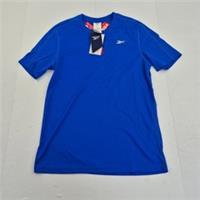 REEBOK T-Shirt Small Blue Men's Speedwick 100% Polyester Athletic Top - S Regular