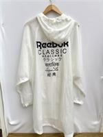 Reebok Classics GP Poncho White Hooded Nylon Windbreaker DJ1888 Unisex Large - L Regular