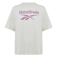 REEBOK Womens Logo T-Shirt Ladies Size UK Medium 12-14 Beige NEW