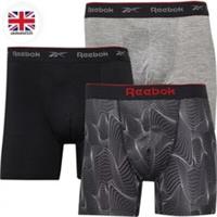Reebok Mens Trunks XL Egon Performance 3 Pack Black Grey Marl NEW Free UK Post - XL Regular