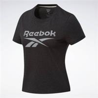 REEBOK Women's Training Essentials Textured T-Shirt Black Size UK L 16-18 NEW - L Regular