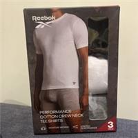 Reebok Performance Cotton Crew Neck T-Shirts 3 Pack Size Medium Black/white/grey - M Regular