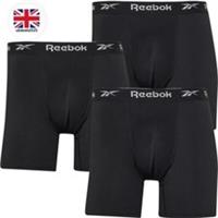 Reebok Men's XL Boxer Trunks 3 Pack Black Performance Briefs Underwear NEW - XL Regular