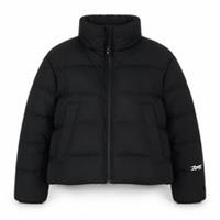 Reebok Womens Puffer Jacket Size 8 Black Long Sleeve Casual Full Zip Logo - 8 Regular