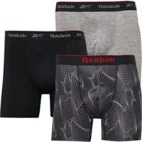Reebok Mens XL Egon Performance Trunks 3 Pack Black Grey Marl NEW Briefs NEW - XL Regular