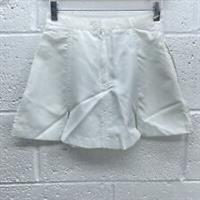 REEBOK WHITE VINTAGE TENNIS SKIRT WOVEN SPLIT HEM PINSTRIPE ZIP FRONT UK S BNWT - S Regular