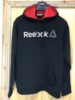 Reebok Performance Cotton Big Logo Jump Hoodie Black Size M RRP £65 - M Regular