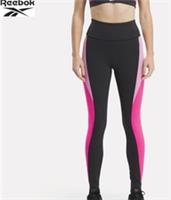 Reebok Womens High Rise Tights Black Pink Gym Yoga Running RRP £60
