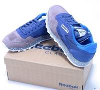 REEBOK CLASSICS MENS TRAINERS BLUE RARE PAINT SPLASH SOLE GYM CASUAL SHOES UK 8