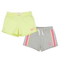 Reebok Girls Jersey Shorts (Pack of 2)18-24 Months Light Grey Heather GT34409