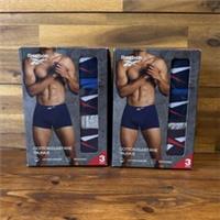 Reebok Cotton Elastane Trunks Boxers Pants Blue / Grey x6 Mens Size UK XL New - XL Regular