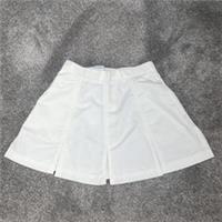REEBOK WHITE VINTAGE TENNIS SKIRT WOVEN SPLIT HEM PINSTRIPE ZIP FRONT UK S BNWT