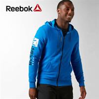 REEBOK PERFORMANCE FZ TRAINING HOODIE TOP - S FITTED FIT