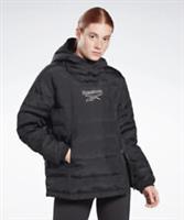 REEBOK LIGHTY DOWN RETRO JACKET WATER RESISTANT NYLON LADIES BLACK FT0678 - S - S Regular